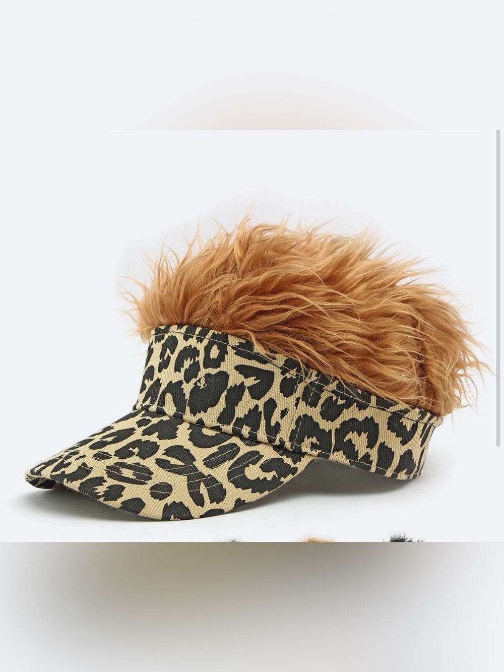 Novelty Hair Visor Sun Cap Wig Peaked With Spiked Hairs Unisex